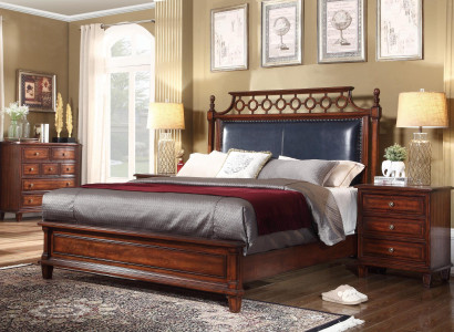 Bett 2x Nachttisch 3 tlg. Schlafzimmer Set Design Luxus Betten Klassisch Polster